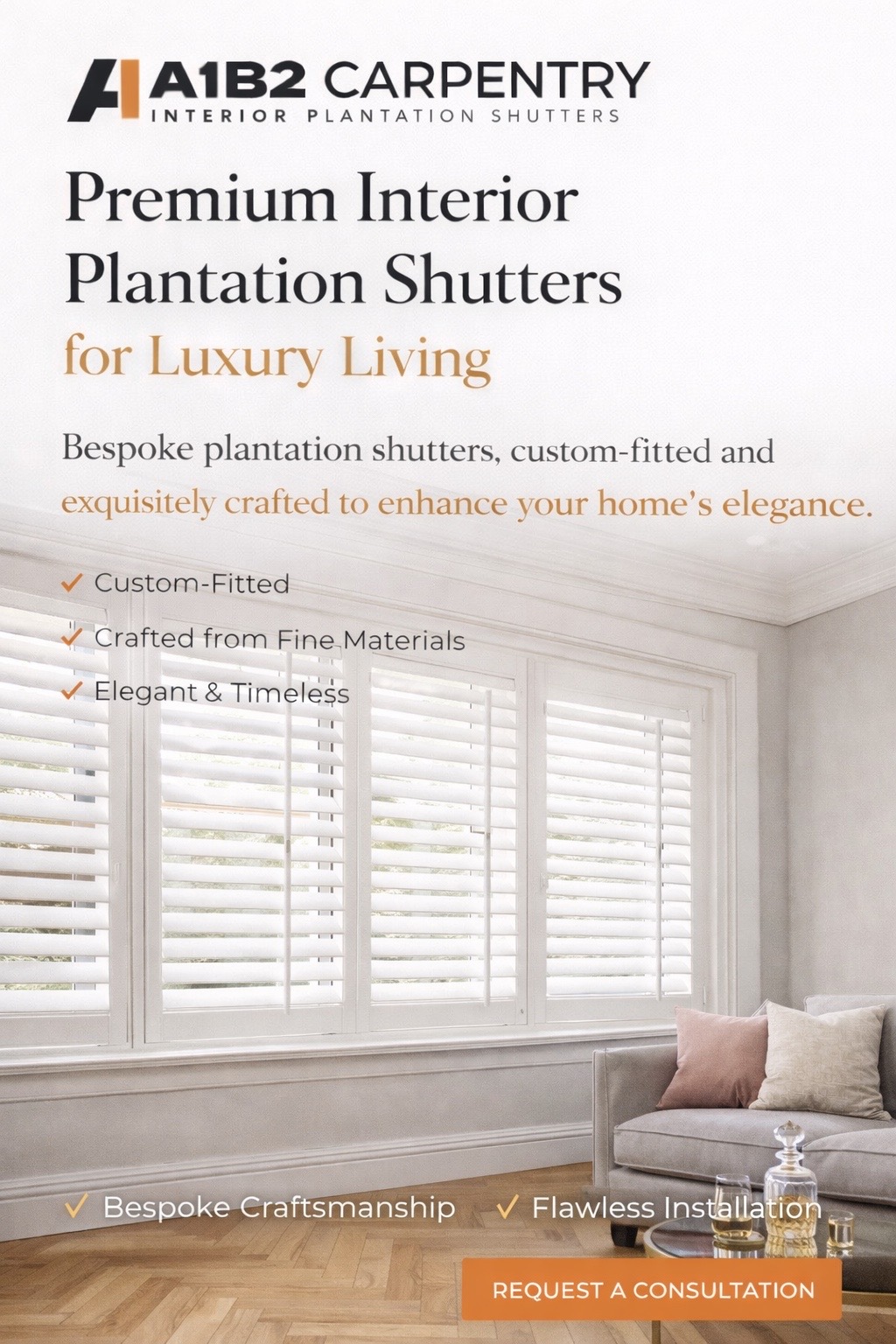 Interior plantation shutters